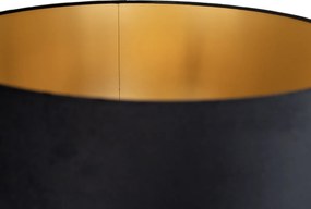 Lampa podłogowa złota z czarnym kloszem i złotym wnętrzem 50 cm - Linden