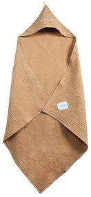 Brązowy muślinowy ręcznik dziecięcy z kapturem 85x85 cm Muslin – Malomi Kids