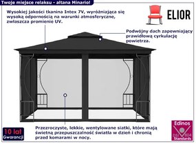 Altana ogrodowa z moskitierą antracyt W3-M80