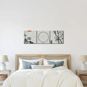 Obraz - Góra Fuji (z zegarem) (90x30 cm)