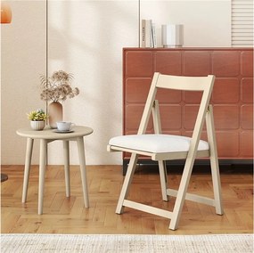 Zestaw Drewniane krzesło składane z poduszko Krzesło do jadalni 2 szt