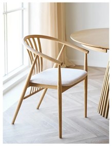 Krzesło z podłokietnikami z litego drewna dębowego w naturalnym kolorze Agustin – House Nordic