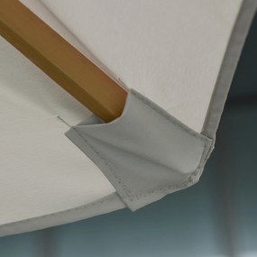 Outsunny Parasol Ogrodowy Drewniany z Mechanizmem 300 cm Szary