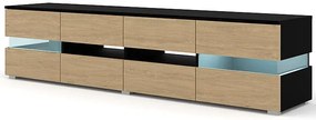 Stojąca szafka rtv czarny + dąb stone M5-H60