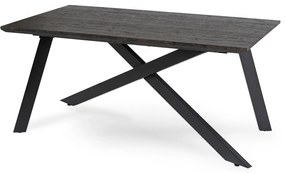 Stół Prostokątny Rozkładany HAMILTON 160-200 cm Czarny Nowoczesny Loft