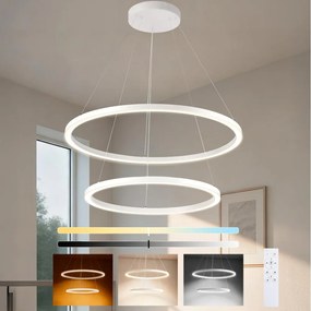 Brilagi - LED ściemnialna lampa wisząca na linkach PORTOFINO LED/98W/230V śr. 80 cm biała +zdalne sterowanie