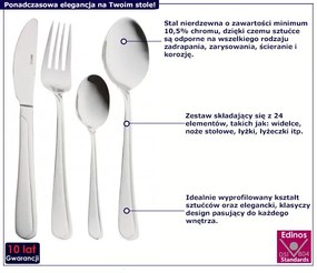 Zestaw sztućców stołowych 24 sztuki A6-G63