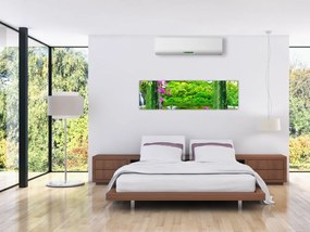 Obraz - Magiczny ogród z łabędziami (170x50 cm)