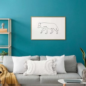 Plakat Wilk 60x40 cm z ramą złotą z marginesem ARTGEIST B