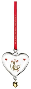 Szklana ręcznie dmuchana ozdoba świąteczna 8 cm Ann-Sofi Romme Annual Christmas Heart 2025 – Holmegaard