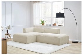 Beżowy sztruksowy narożnik modułowy (lewostronny/w kształcie litery L) Megeve – Bobochic Paris