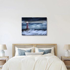 Obraz na szkle - Latarnia morska na klifie (70x50 cm)