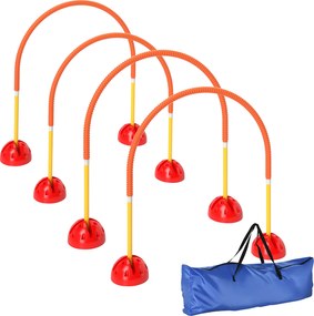 PawHut Zestaw do psiej sprawności z 4 regulowanymi bramkami, torba transportowa, żółty i pomarańczowy | Aosom PL