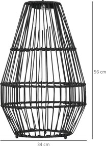 Outsunny Lampa Ogrodowa Solarna Rattan Automatyczne Włączanie 8h Świecenia 34x34x56cm | Aosom PL