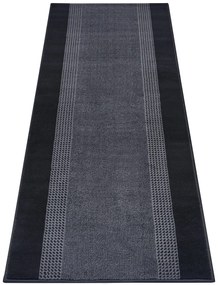 Dywan nowoczesny Basic czarno-szary chodnik 80 cm x 200 cm