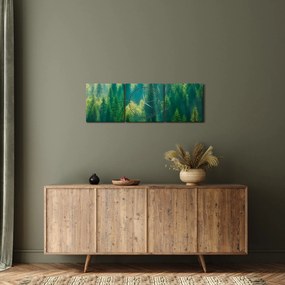 Obraz - Las sosnowy (z zegarem) (90x30 cm)