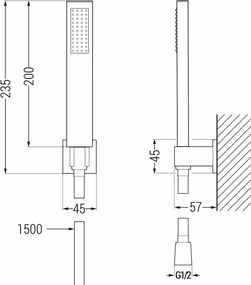 Mexen Zero R02 bateria wannowa z zestawem prysznicowym, czarna - 7113R02-70