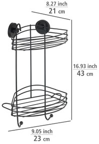 Półka pod prysznic Vacuum-Loc, dwupoziomowa, metalowa, WENKO