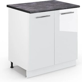 Szafka pod zlew biały wysoki połysk 80x60x82 fame-line