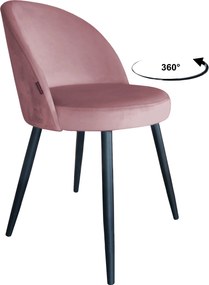 Krzesło TRIX tkanina Welur noga metalowa : Kolor nogi - Czarna stożek, Kolor tkaniny - VELVET - MG58, Typ siedziska - Siedzisko obrotowe 360°