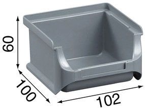 Allit Plastikowe pojemniki PLUS 1, 102x100x60 mm, szare, 30 szt.