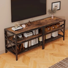 Szafka rtv pod telewizor stojak vintage do salonu rustykalny brąz retro