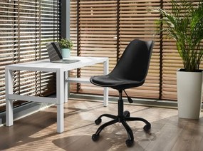 Fotel Obrotowy Czarny Na Kółkach Do Biurka F5-R89