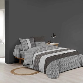 Czarno-biała bawełniana pościel dwuosobowa z prześcieradłem/6-częściowa 240x220 cm Meiko – douceur d'intérieur