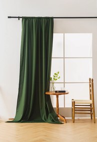 Ciemnozielona zasłona OXFORD 140x250 cm Zawieszanie: Metalowe pierścienie