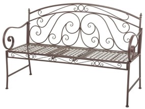 Brązowa metalowa ławka ogrodowa Saket – Garden Pleasure