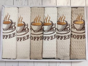 Zestaw prezentowy ściereczek KAWA zestaw 6szt