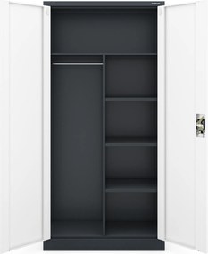 Socjalna szafa ubraniowa Dawid 90x45x185 cm, antracyt/biały