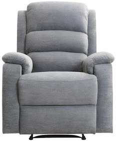 Fotel z elektryczną funkcją relax z tkaniny NEVERS - Kolor szary