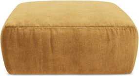 Musztardowy podnóżek z tkaniny szenilowej Kuki – Makamii