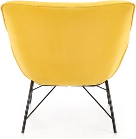 Pikowany fotel do salonu z tkaniny aksamitnej Belton