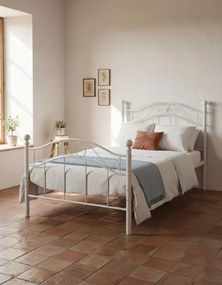 Łóżko metalowe białe w stylu industrialnym 90x200 cm B7-A66