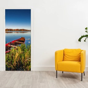 Fototapeta na drzwi - Czerwona barka (95x205cm)