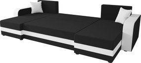 Rozkładana sofa narożna w kształcie U VALERIO 305x140 cm, jasnoszara/beżowa