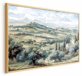 Plakat Pejzaż z polami 60x40 cm z ramą złotą bez marginesu ARTGEIST B