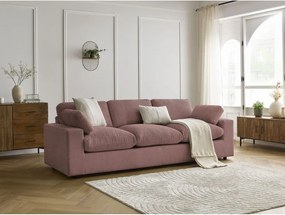 Różowa sztruksowa sofa 250 cm Belair – Bobochic Paris