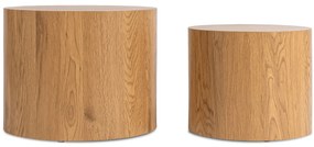 Zestaw Stolików Kawowych LEILA 38 cm/48 cm Dąb Naturalny Skandynawski Loft