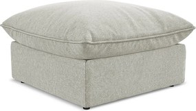 Pufa - z tkaniny welwetowej - jasny szary - MANAO