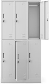 Szafa socjalna 6-skrytkowa Igor 90x45x185 cm szara