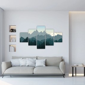 Obraz - Góry oczami grafika (125x70 cm)