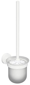 Sapho - Naścienna szczotka WC X-ROUND mleczne szkło/biała