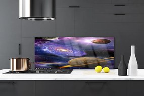 Panel Szklany do Kuchni Planety W Przestrzeni Kosmicznej