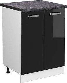 Szafki kuchenne czarny wysoki połysk 60x60x81.6 r-line