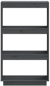 Szary drewniany niski regał na książki L2-F14