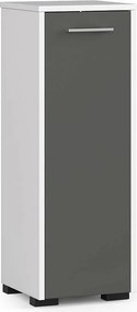 Szafka łazienkowa AKORD FIN Biała 30 cm 1 drzwi kolor Grafit Szary mat 2 półki 30x30x82 cm