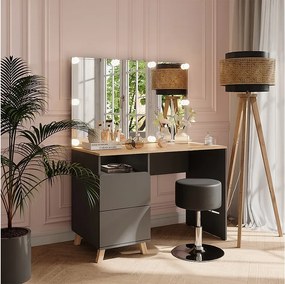 Stół do toalety antracyt/artisan 110x55x75 karen